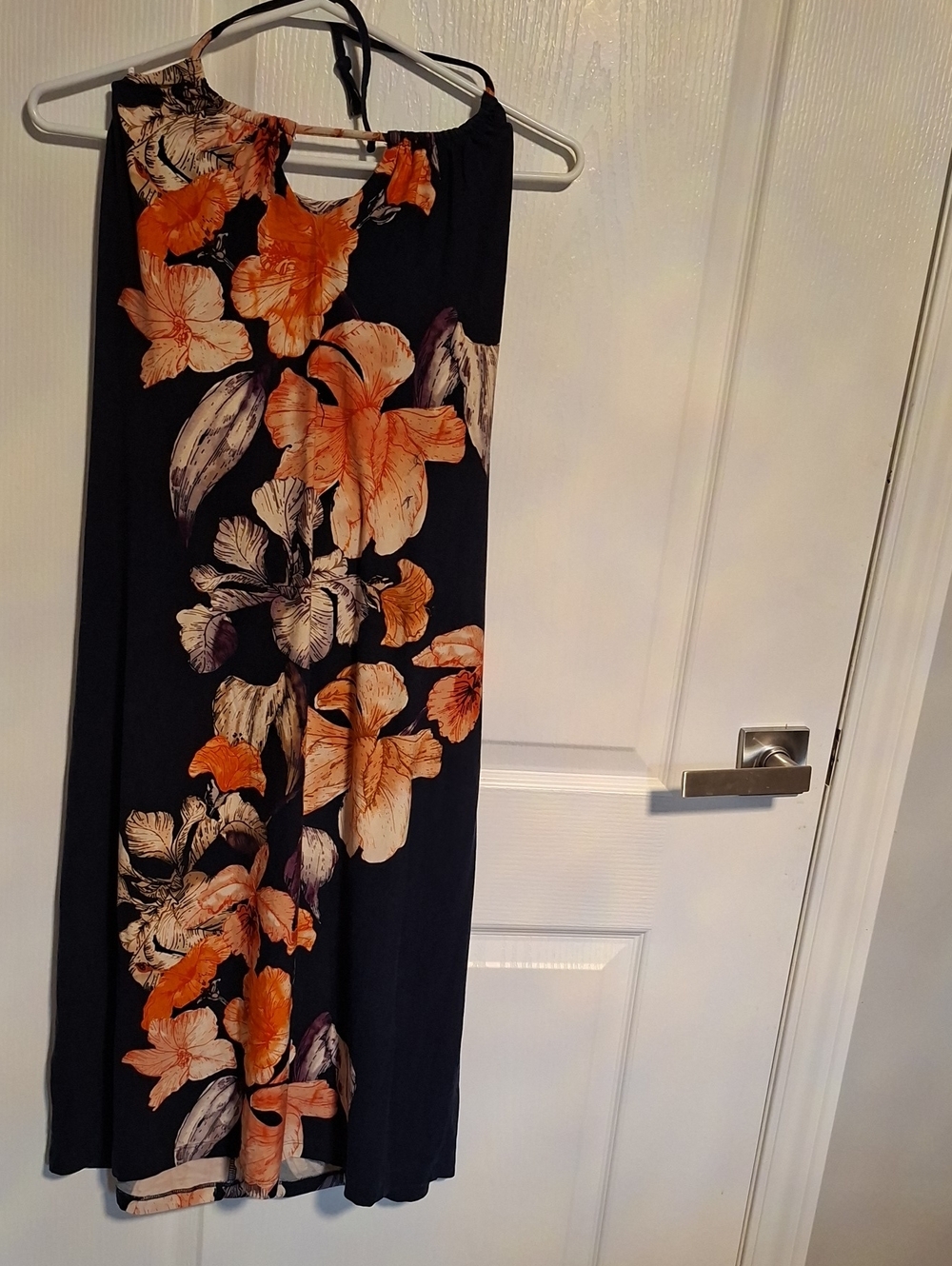Tommy Bahama Navy Dress with‎ Orange Floral Print
